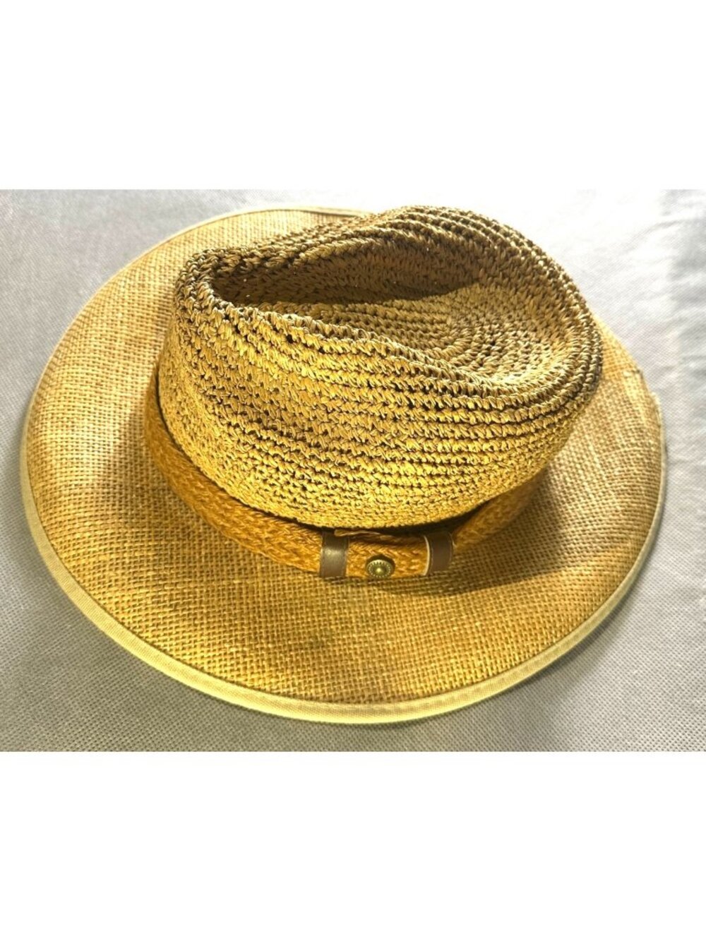 Vintage Dorfman Pacific Natural Fiber Straw Hat L/XL With Braided Band